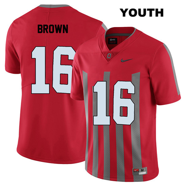 Ohio State Buckeyes Youth Cameron Brown #16 Red Authentic Nike Elite College NCAA Stitched Football Jersey VO19P47FX